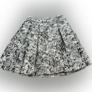 Silver floral mini skirt
